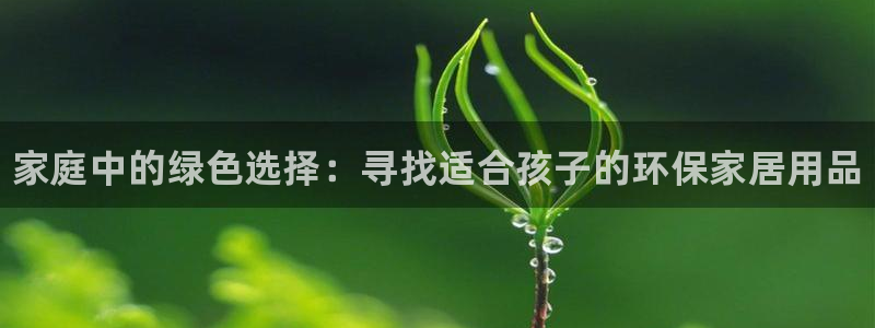 杏耀平台专用通道：家庭中的绿色选择：寻找适合孩子的环保家居用